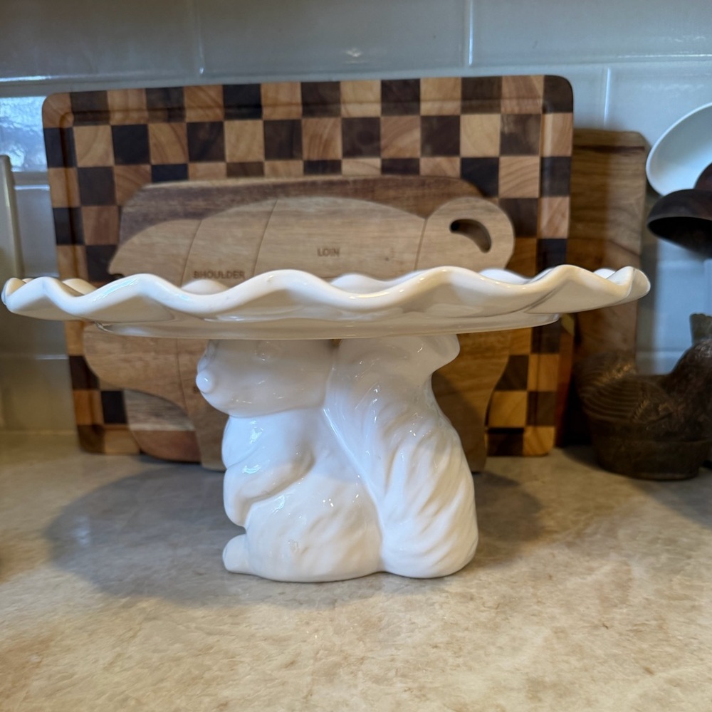Woodland Cake pedestal plate fox